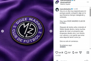 马塞洛宣布成立足球俱乐部Doze Madrid，队名致敬在皇马球衣号码